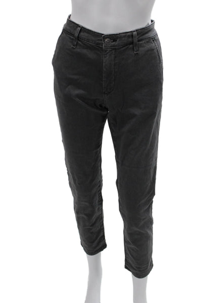 AG Adriano Goldschmied Womens Cropped Ankle Pants Dark Gray Solid Size 24