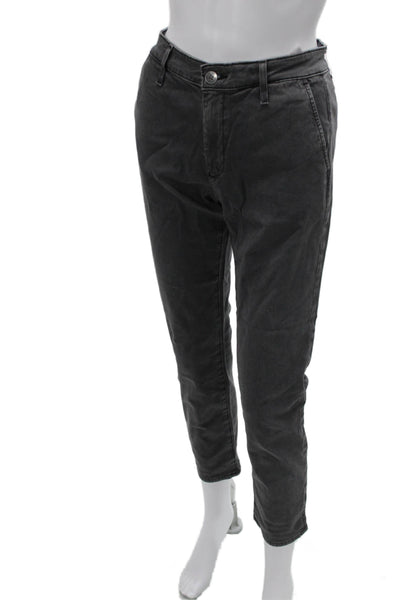 AG Adriano Goldschmied Womens Cropped Ankle Pants Dark Gray Solid Size 24