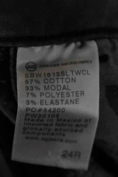 AG Adriano Goldschmied Womens Cropped Ankle Pants Dark Gray Solid Size 24