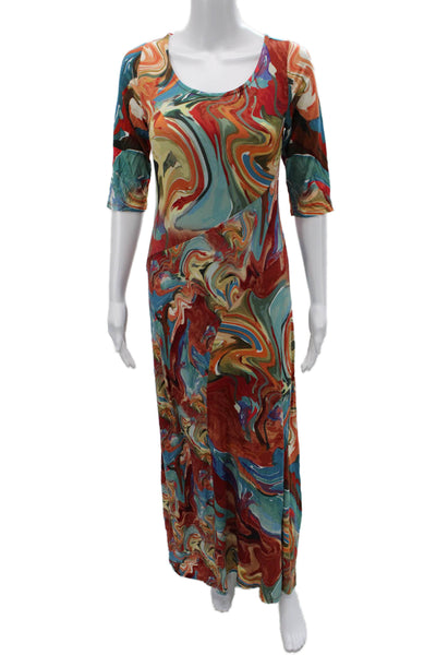 Soft Surroundings Womens Maxi Dress Blue 3/4 Sleeve Size XS