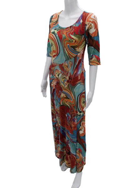 Soft Surroundings Womens Maxi Dress Blue 3/4 Sleeve Size XS