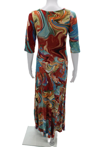Soft Surroundings Womens Maxi Dress Blue 3/4 Sleeve Size XS