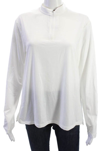 Nike Mens Striped Stand-Up Mock Neck Long Sleeve Top Size L