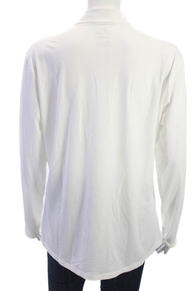 Nike Mens Striped Stand-Up Mock Neck Long Sleeve Top Size L