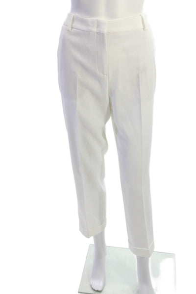 BCBGMAXAZRIA Womens Ankle Dress Pants White Hook & Eye Size 6