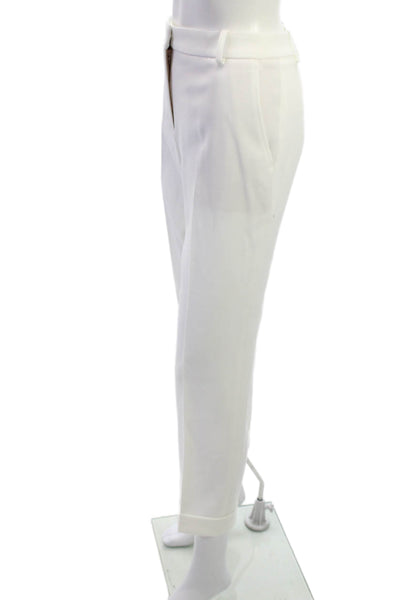 BCBGMAXAZRIA Womens Ankle Dress Pants White Hook & Eye Size 6