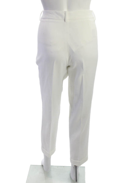 BCBGMAXAZRIA Womens Ankle Dress Pants White Hook & Eye Size 6