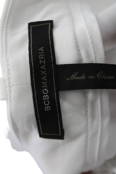 BCBGMAXAZRIA Womens Ankle Dress Pants White Hook & Eye Size 6