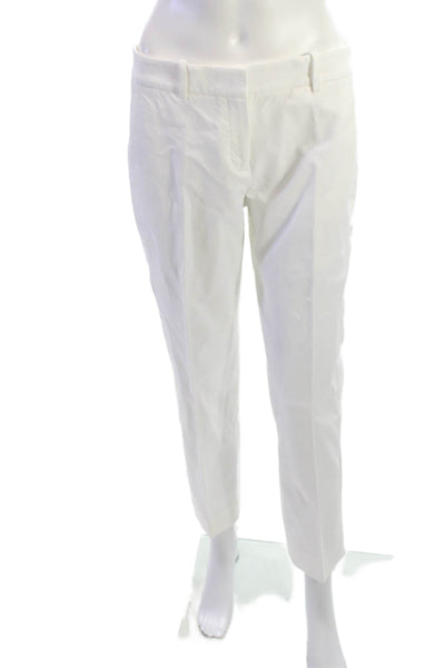 Theory Womens Ankle Dress Pants White Mid Rise 27in Inseam Size 6