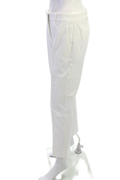 Theory Womens Ankle Dress Pants White Mid Rise 27in Inseam Size 6
