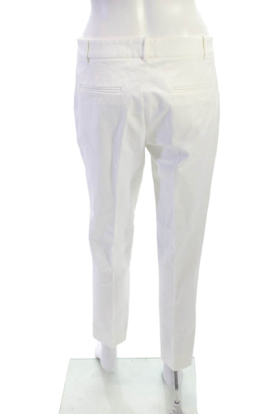 Theory Womens Ankle Dress Pants White Mid Rise 27in Inseam Size 6