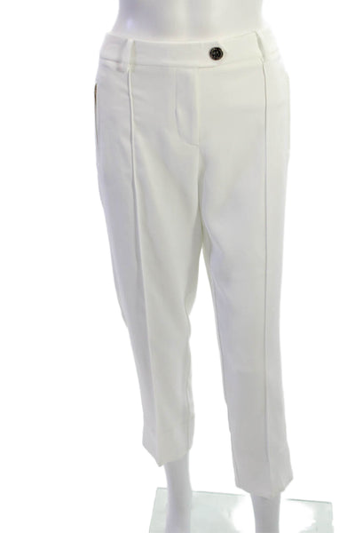 Karl Lagerfeld Women Ankle Dress Pants White 100% Polyester Size 6