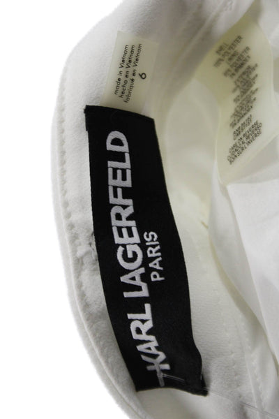 Karl Lagerfeld Women Ankle Dress Pants White 100% Polyester Size 6