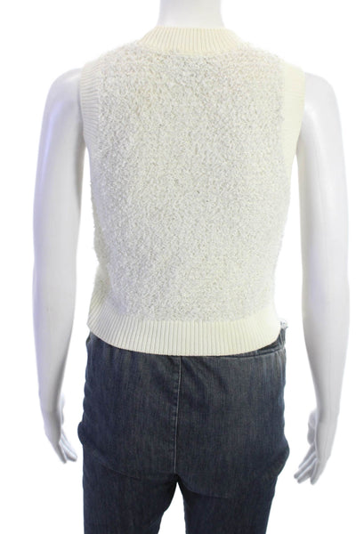 Club Monaco Womens Cropped Tank White Sleeveless Size S