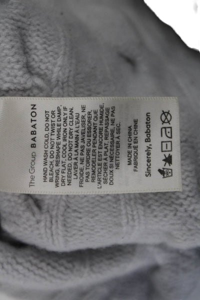 Babaton Womens Pullover Sweater Gray Merino Wool Crew Neck Size 2XS