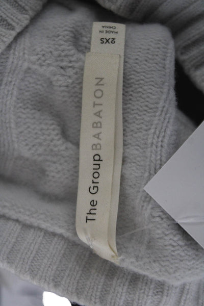 Babaton Womens Pullover Sweater Gray Merino Wool Crew Neck Size 2XS