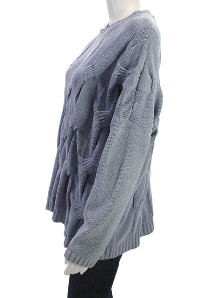 J. Jill Women Pullover Sweater Blue Crew Neck Long Sleeve 100% Polyester Size L