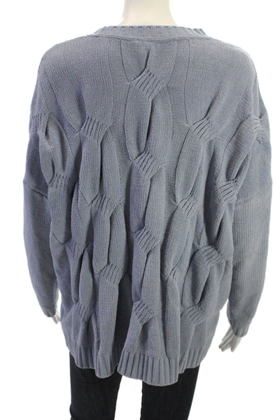 J. Jill Women Pullover Sweater Blue Crew Neck Long Sleeve 100% Polyester Size L