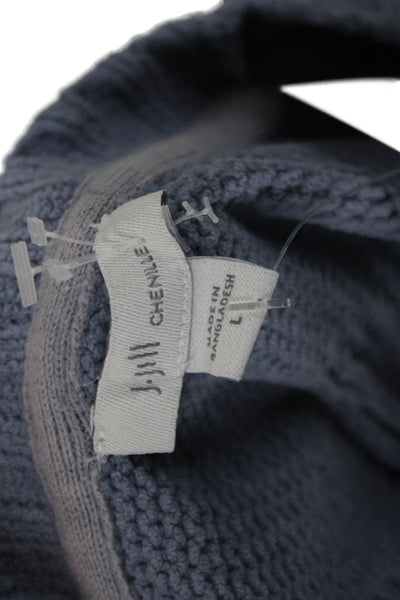 J. Jill Women Pullover Sweater Blue Crew Neck Long Sleeve 100% Polyester Size L