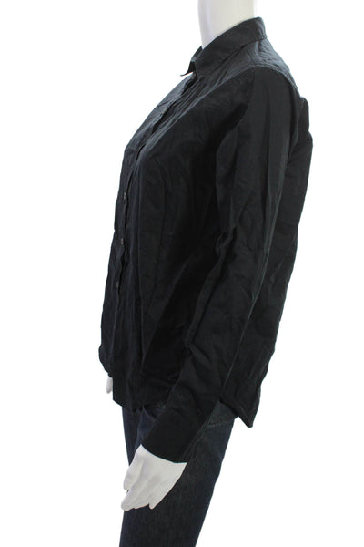 Everlane Mens Point Collar Button Up Black Cotton Long Sleeve Size 0