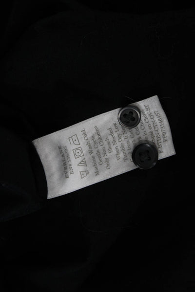 Everlane Mens Point Collar Button Up Black Cotton Long Sleeve Size 0