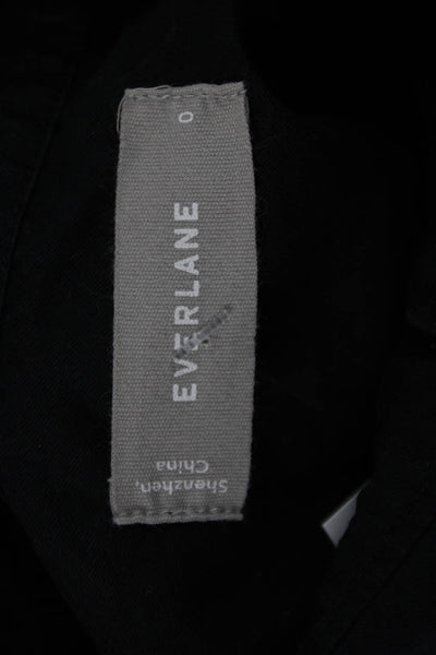 Everlane Mens Point Collar Button Up Black Cotton Long Sleeve Size 0