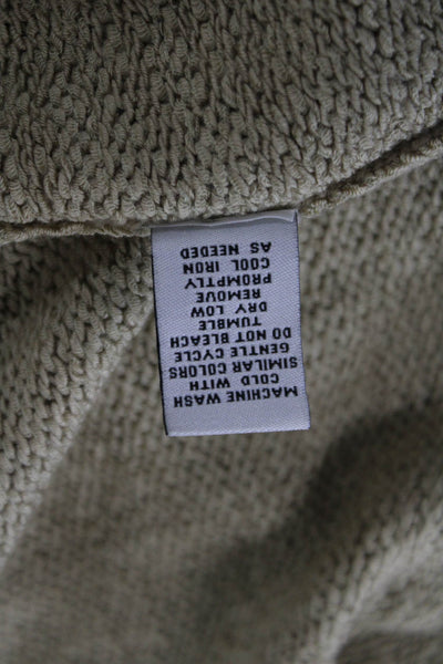 Max Studio Women Cardigan Beige Collared Tie Long Sleeve Acrylic Blend Size XS