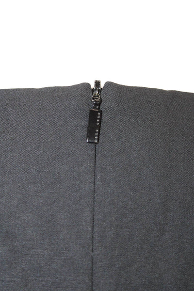 Boss Hugo Boss Women Sheath Dress Black V-Neck Zip Knee Poly Blend Size 4