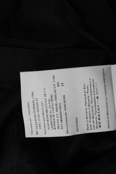 Boss Hugo Boss Women Sheath Dress Black V-Neck Zip Knee Poly Blend Size 4