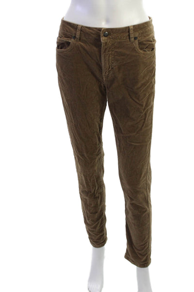 J. Mclaughlin Womens Chinos Brown Cotton Blend Button Inseam 29 Size 2