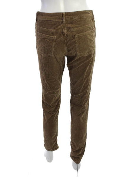 J. Mclaughlin Womens Chinos Brown Cotton Blend Button Inseam 29 Size 2