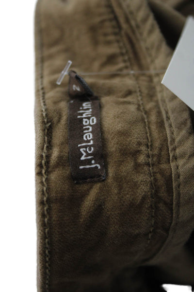 J. Mclaughlin Womens Chinos Brown Cotton Blend Button Inseam 29 Size 2
