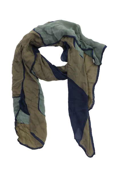 Giorgio Armani Womens Silk Striped Print Lightweight Scarf Beige Size 50" x 25"