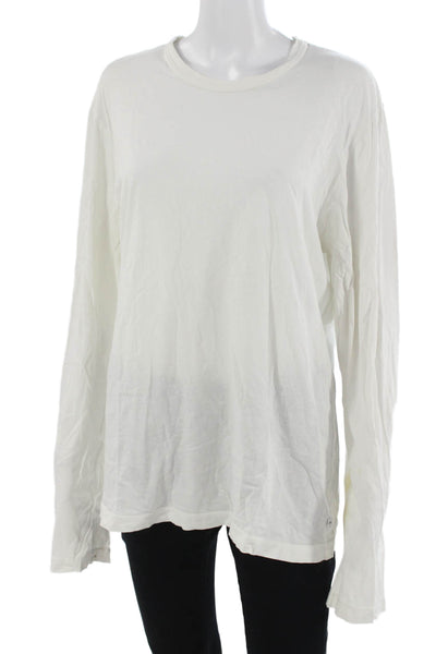 Standard James Perse Mens White Graphic Long Sleeve Crewneck Tee Size 3