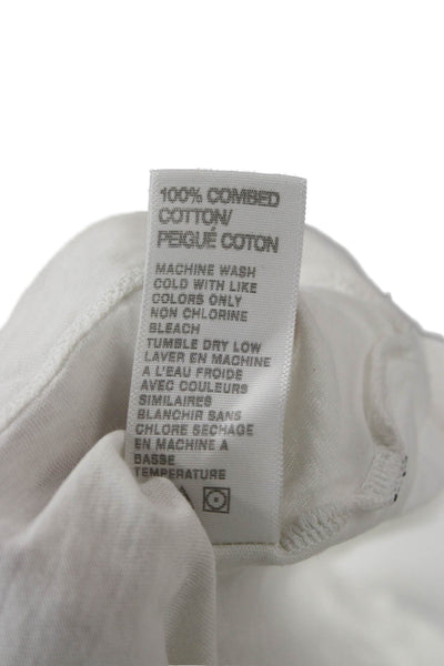 Standard James Perse Mens White Graphic Long Sleeve Crewneck Tee Size 3
