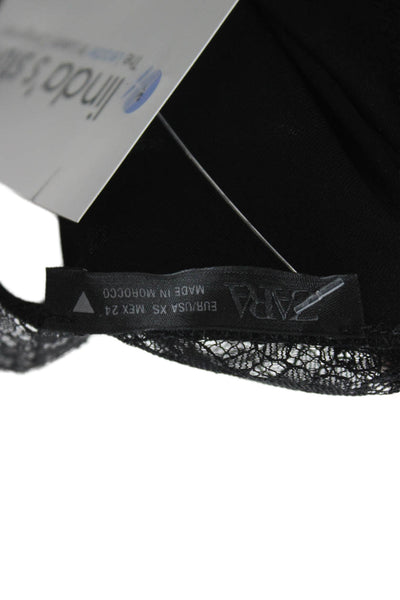 Zara Womens Tops Silk Blend Black V Neck Spaghetti Strap Size XS