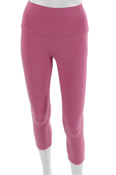 Lululemon Womens Cropped Capri Leggings Pink Nylon Lycra Size 2