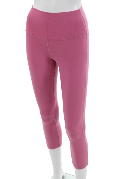 Lululemon Womens Cropped Capri Leggings Pink Nylon Lycra Size 2