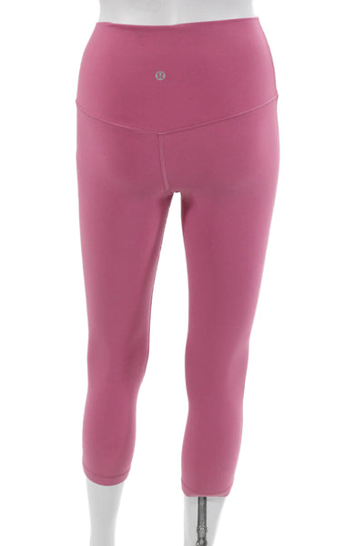 Lululemon Womens Cropped Capri Leggings Pink Nylon Lycra Size 2