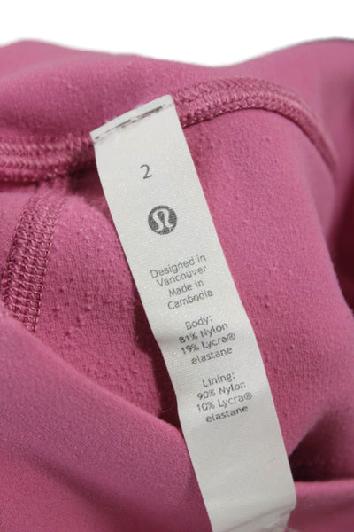 Lululemon Womens Cropped Capri Leggings Pink Nylon Lycra Size 2