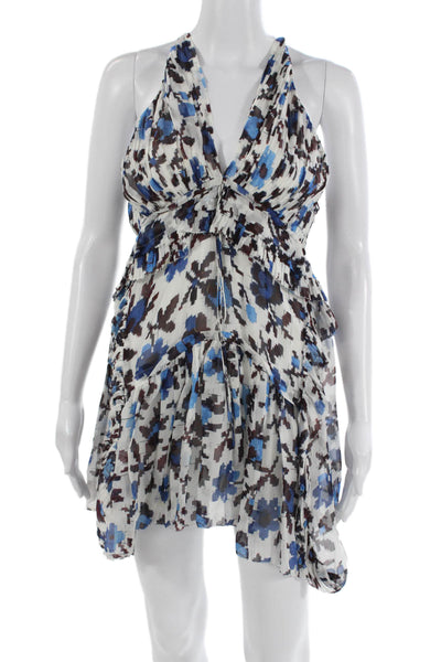 Thakoon Womens Silk Floral Mini Sundress White Hook & Eye Maternity Size 0