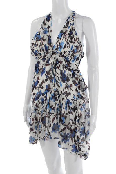 Thakoon Womens Silk Floral Mini Sundress White Hook & Eye Maternity Size 0