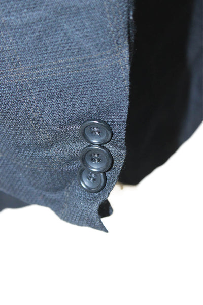 Canali Men Dark Gray Check Suit Jacket Rayon Cupro Bemberg Button Size 42