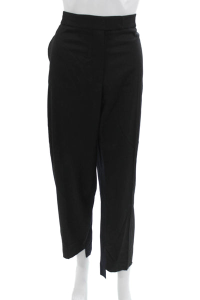 Stella McCartney Women Dress Pants Black Wool Hook & Eye Size 48