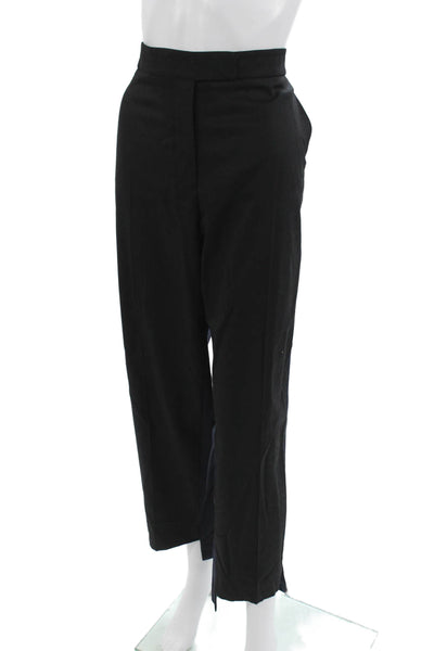 Stella McCartney Women Dress Pants Black Wool Hook & Eye Size 48