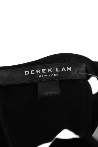 Derek Lam Womens Black Silk Sleeveless Round Neck Tank Size 10