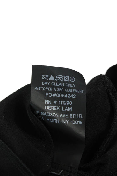 Derek Lam Womens Black Silk Sleeveless Round Neck Tank Size 10