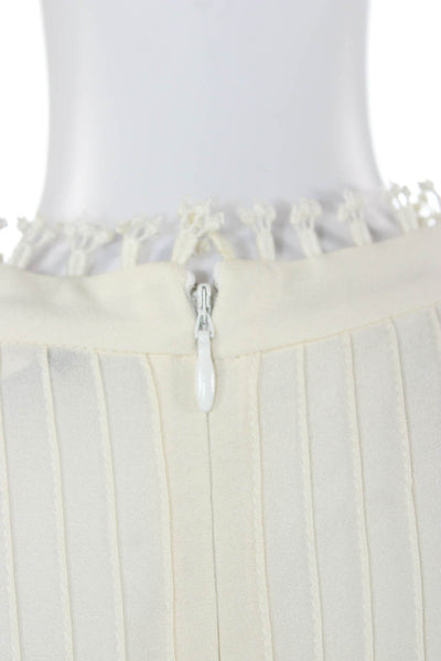 Derek Lam Women High Neck Sleeveless Beige Blouse Cotton Linen Size S