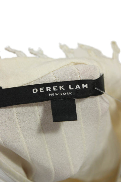 Derek Lam Women High Neck Sleeveless Beige Blouse Cotton Linen Size S