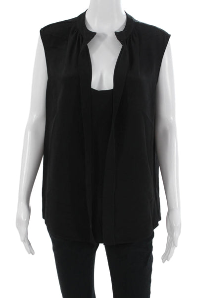 Derek Lam Women Black Silk Sleeveless Blouse Size S